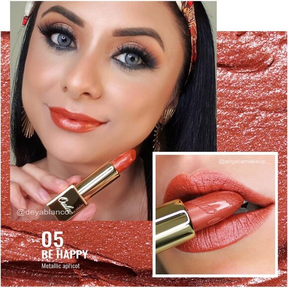 🆕 Metallic Pumpkin Color Lipstick Halloween Moisturizing Creamy Formula Vegan - Picture 3 of 8